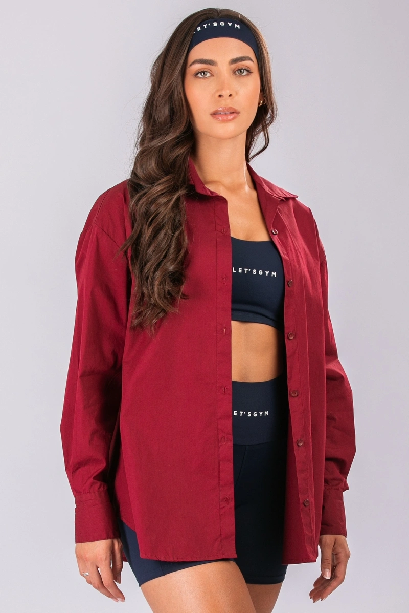 Lets Gym - Let's Gym Burgundy Shirt - 3341BG