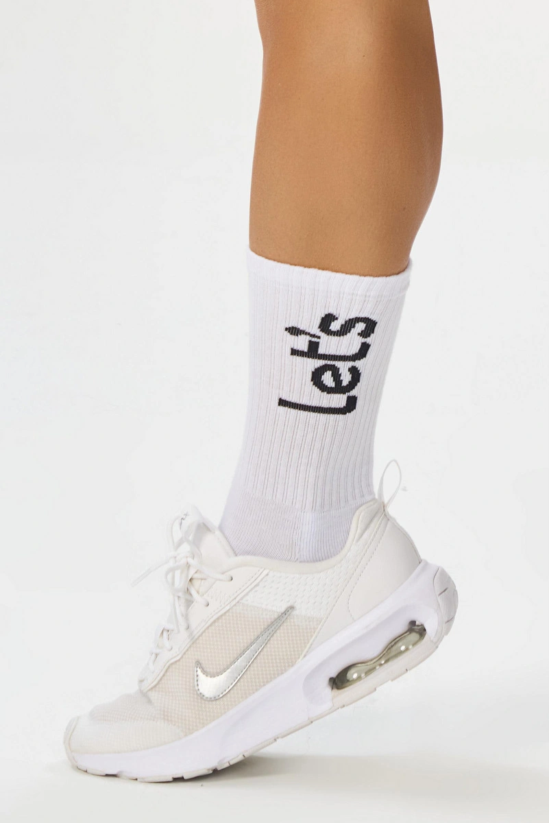 Lets Gym - Letsgym White Socks - 3023BR