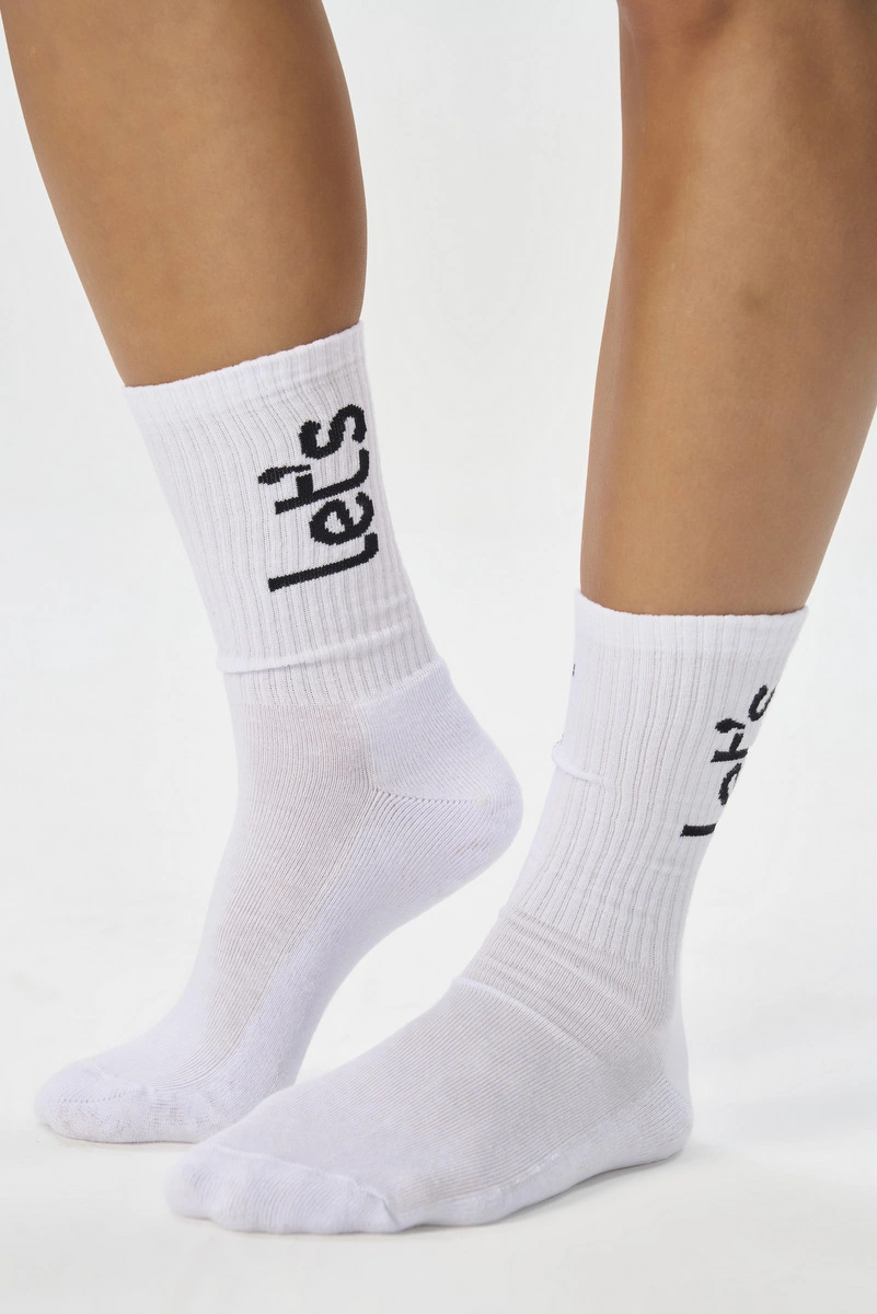 Lets Gym - Letsgym White Socks - 3023BR