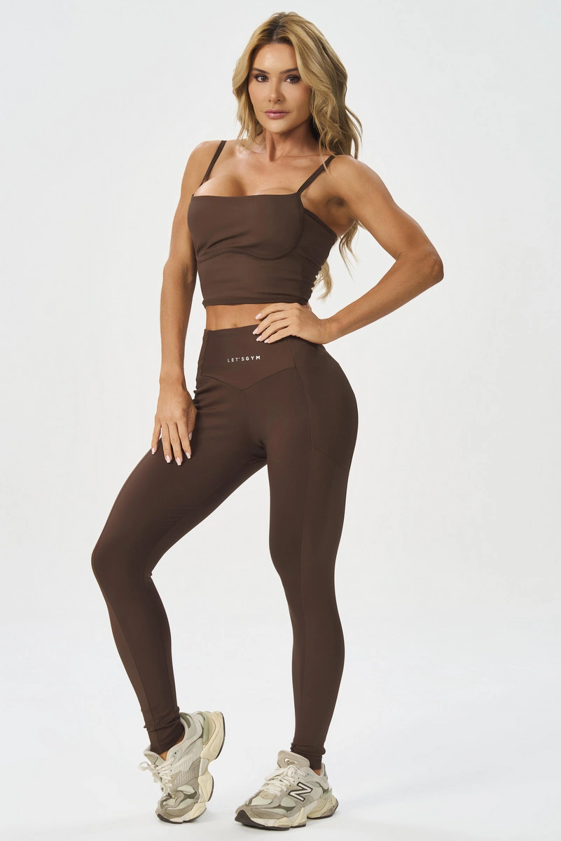 Lets Gym - Cropped Bold Rib Coffee - 3137CF