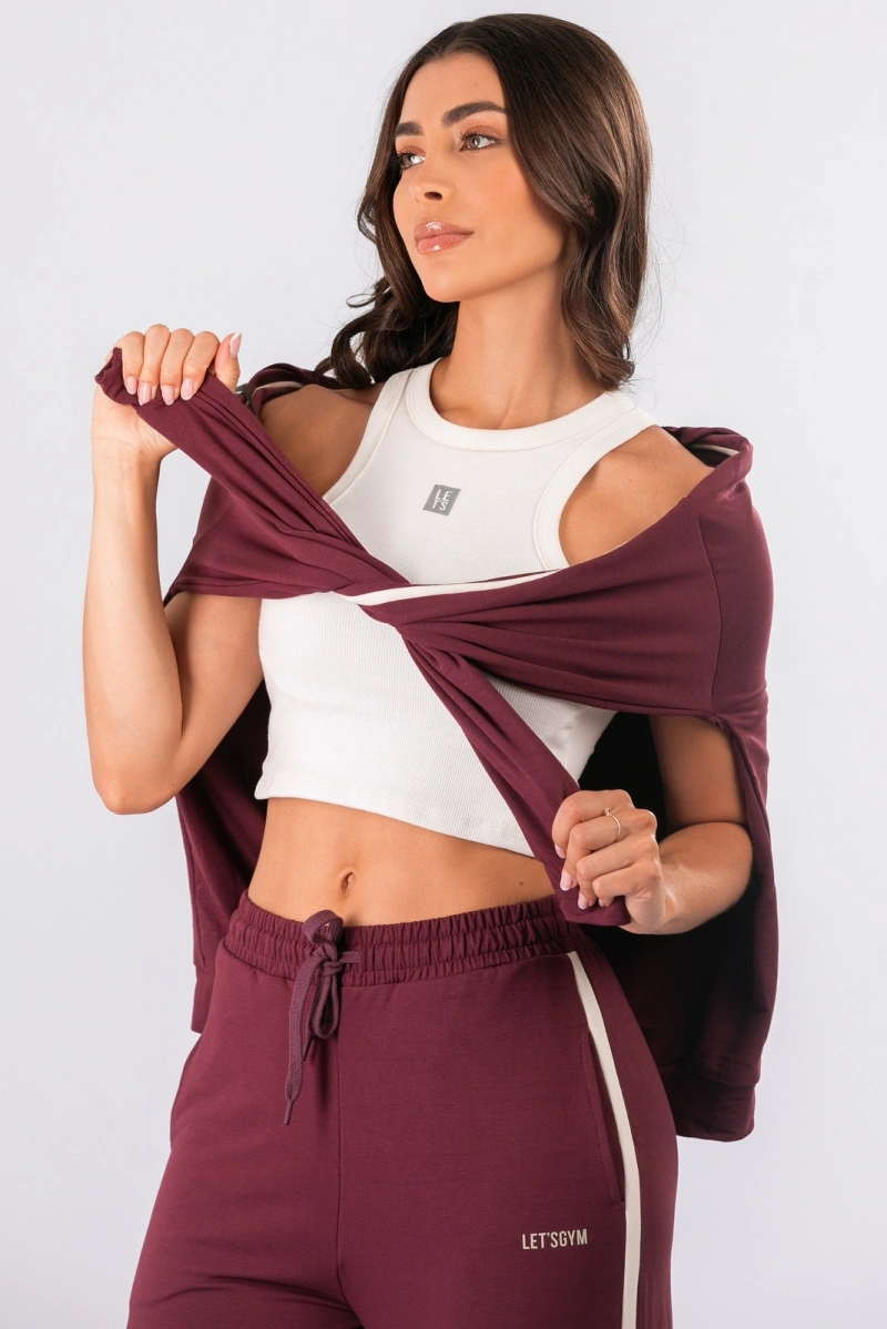 Lets Gym - Cropped Rib Basic Chantilly - 3245CTL