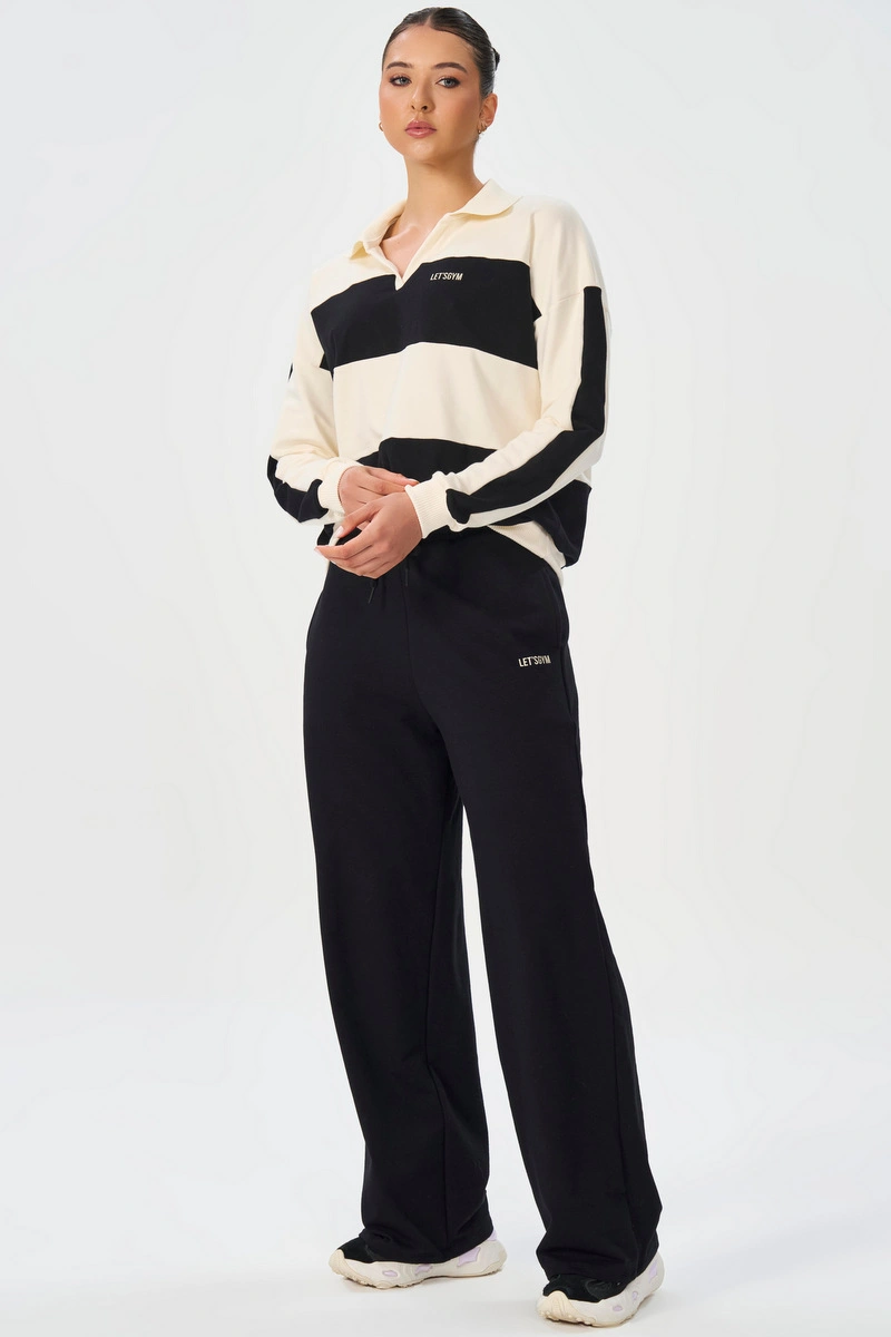 Lets Gym - Urban Ease Blouse Off White / Black - 3262OFWPT
