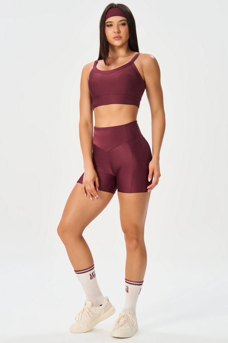 Lets Gym - Short New  Bright Burgundy - 3315BG