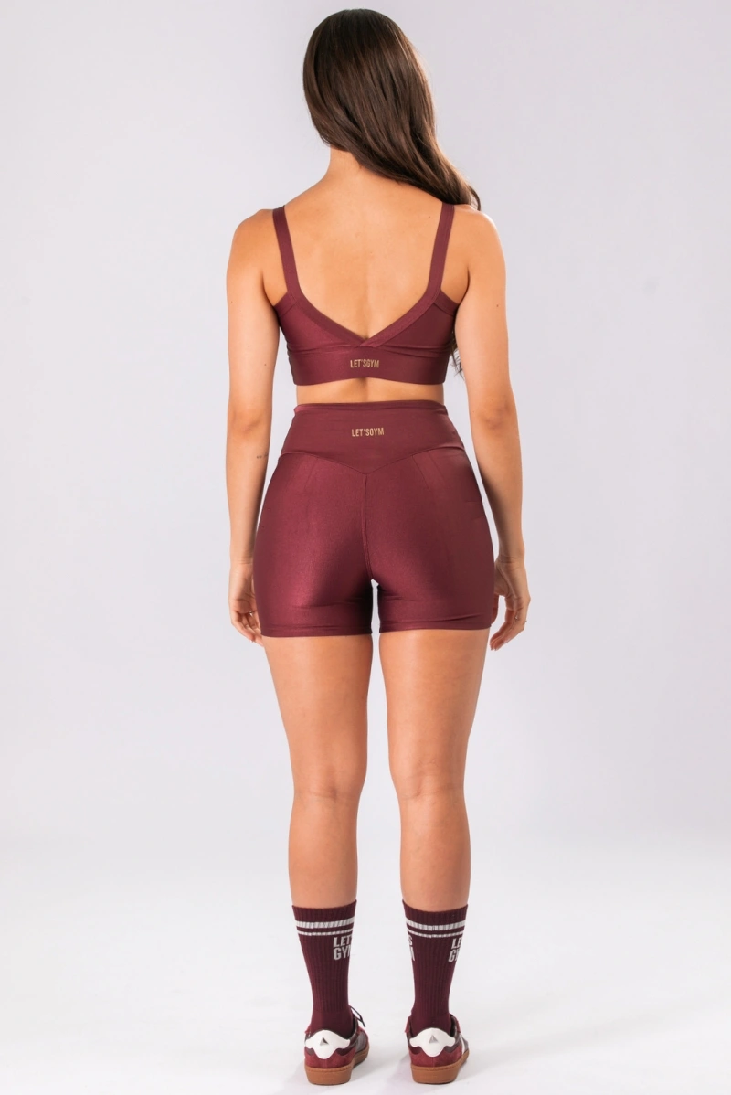 Lets Gym - Short New  Bright Burgundy - 3315BG