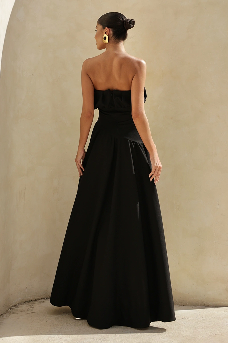 Dot Clothing - Dress Dot Clothing Long Flavia Laise needlework Black - 2958PRETO