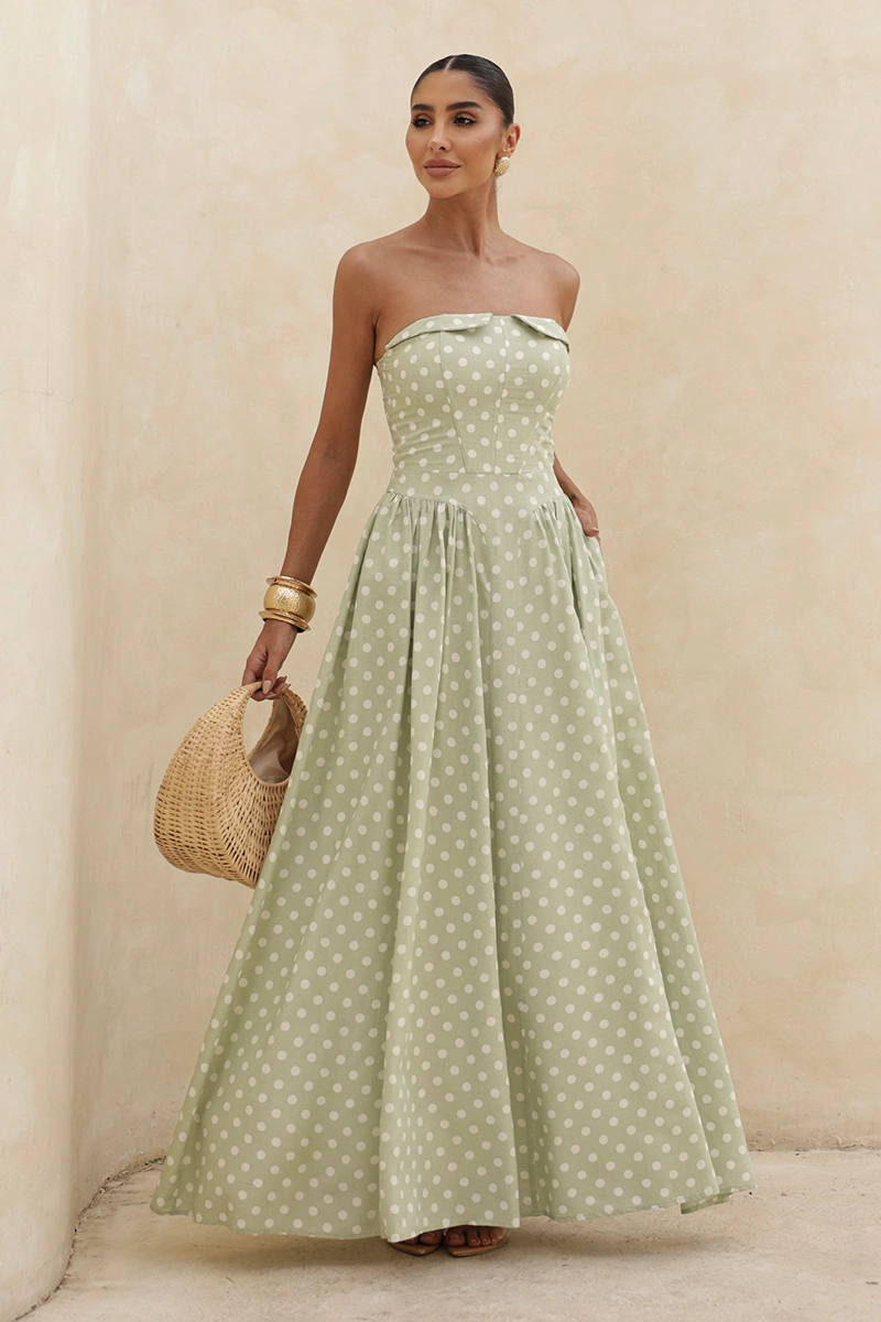 Dot Clothing - Dress Dot Clothing Longuete Lily TQC Polka Dot Mint Green - 2944VERDEM