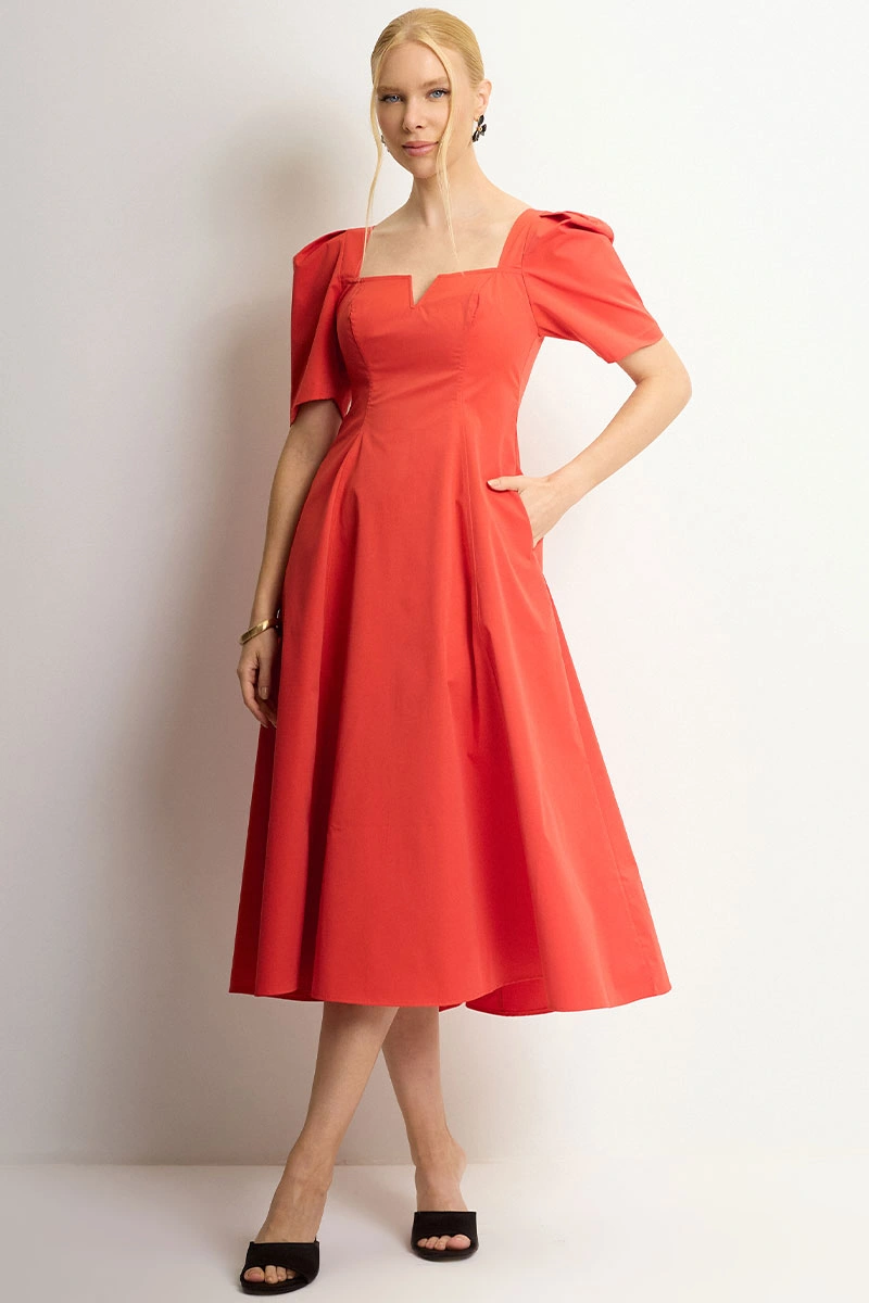 Miss Misses - Vestido Midi Dafny Vermelho - 54724024