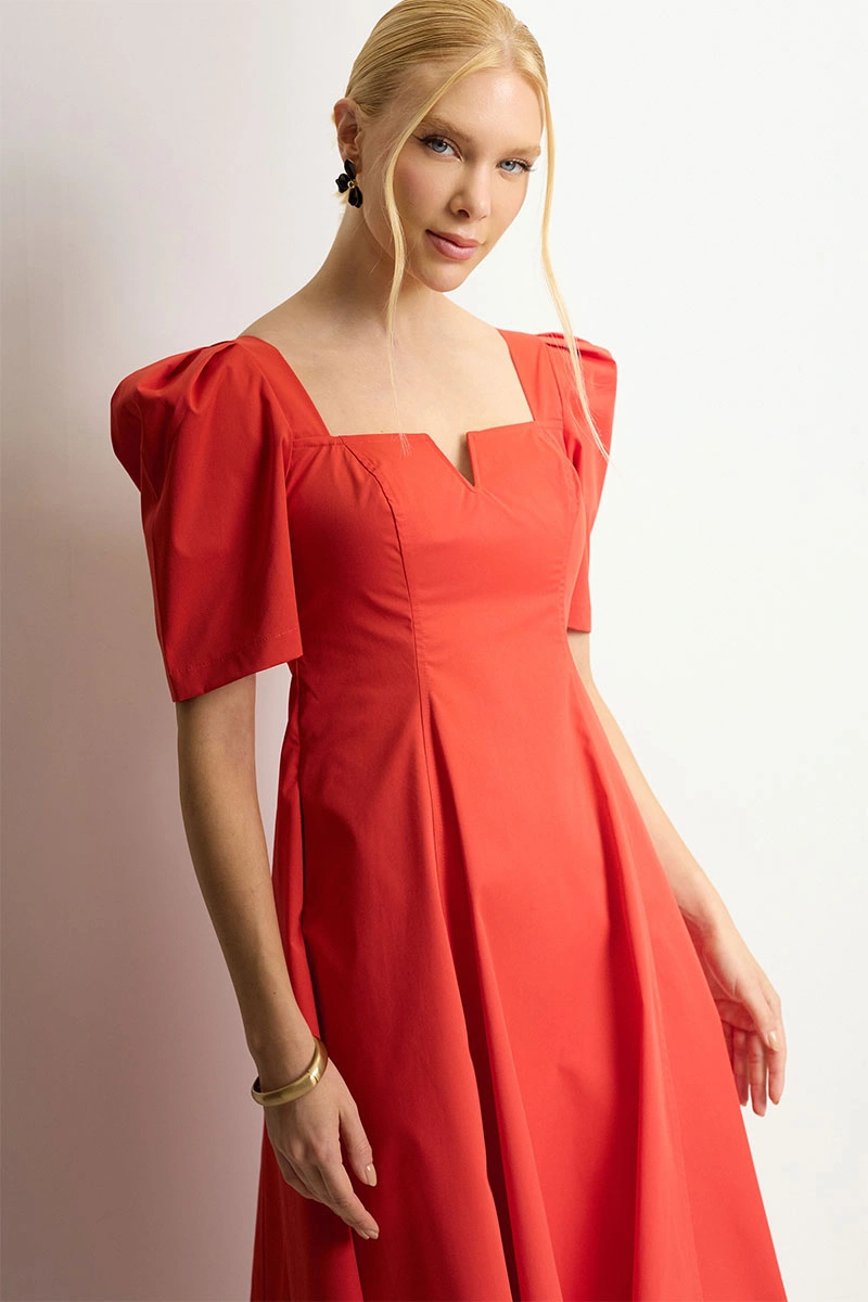 Miss Misses - Vestido Midi Dafny Vermelho - 54724024