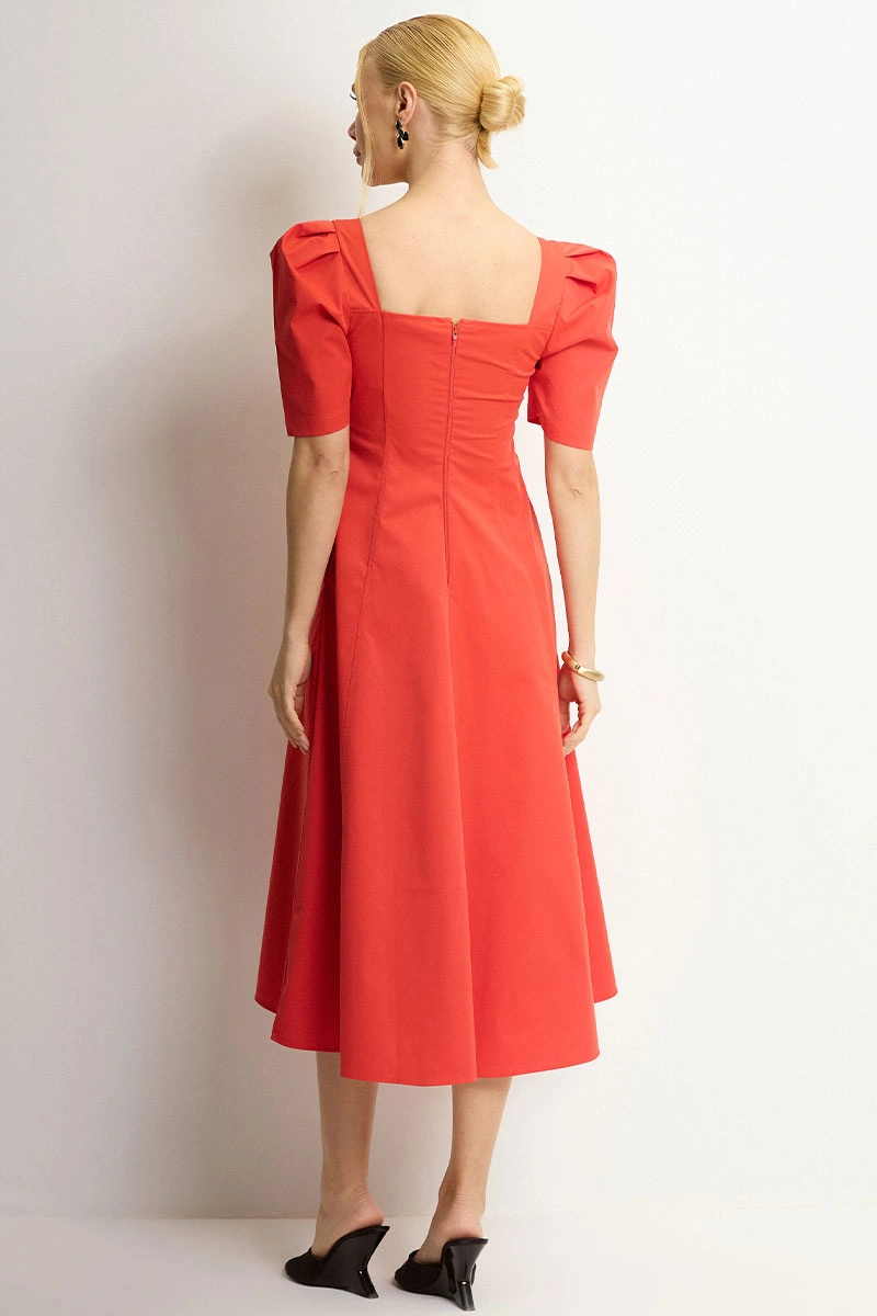Miss Misses - Vestido Midi Dafny Vermelho - 54724024