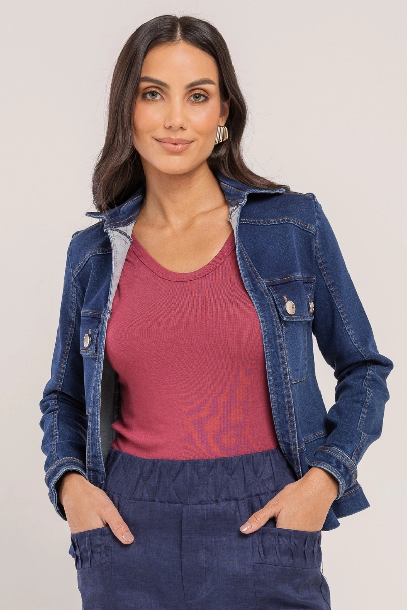 Hidrogênio - JAQUETA COM GOLA JEANS - 20645042