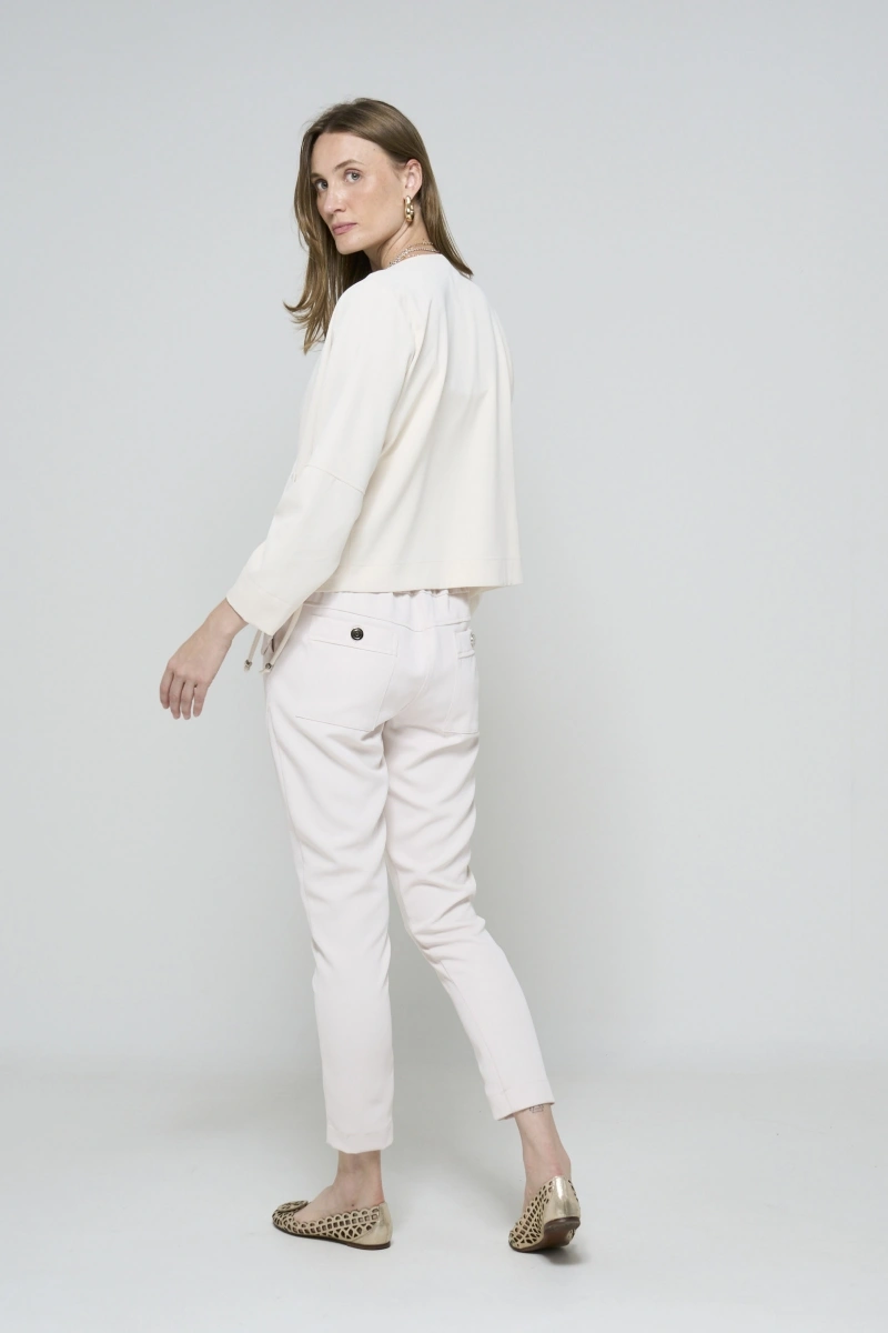 Hidrogênio - Larissa Cream Jogger Pants with Lapels - 20505016