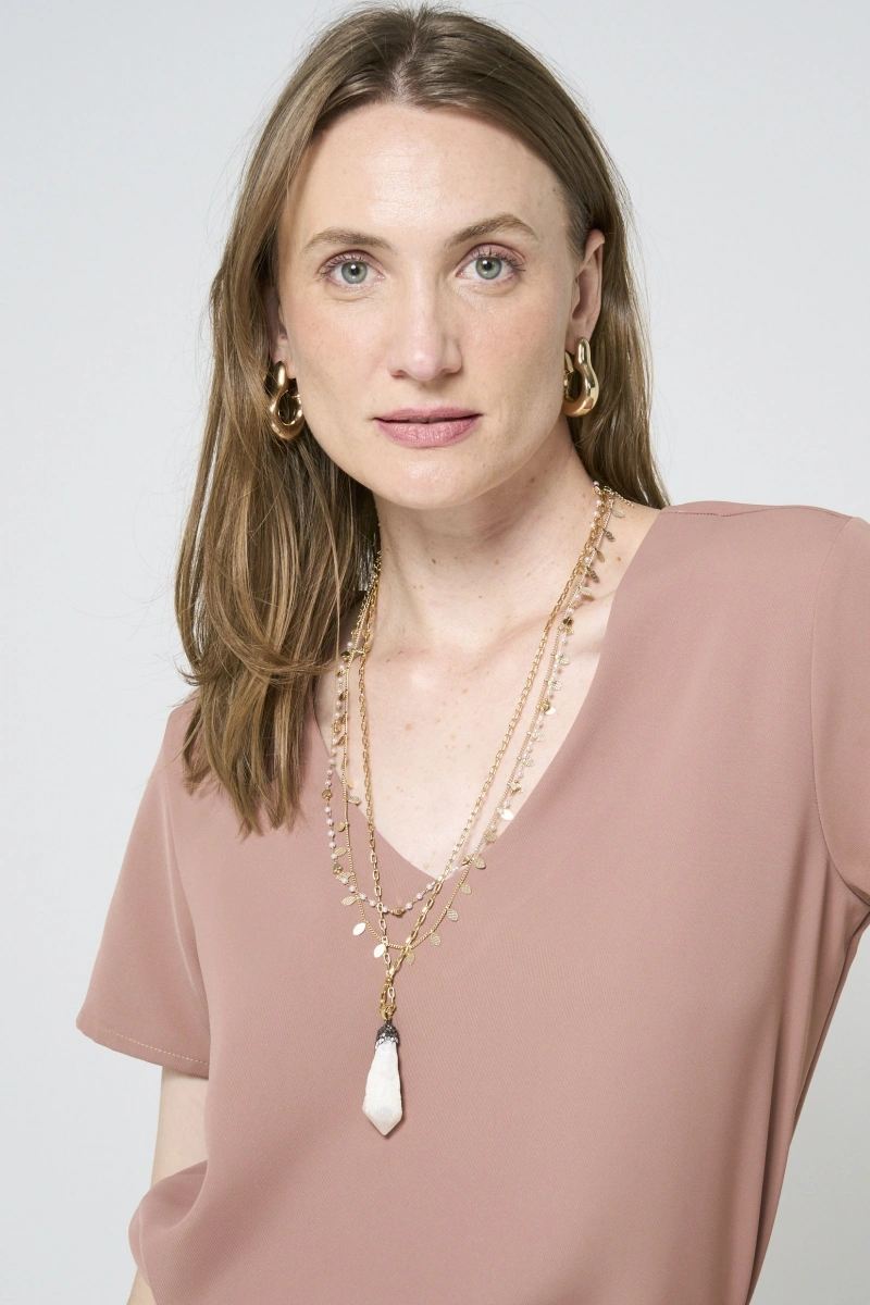 Hidrogênio - BLUSA COM DECOTE V MARROM - 20471031