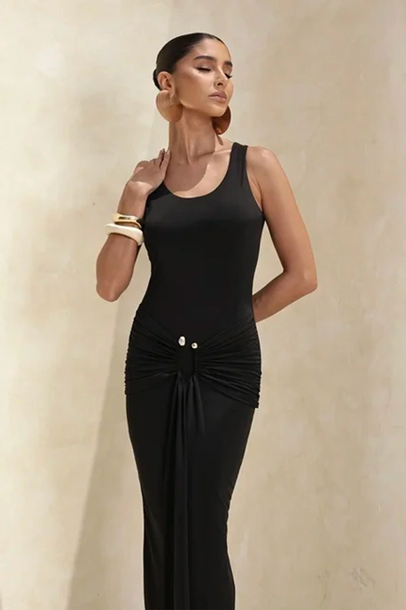 Dot Clothing - Dress Dot Clothing Talita Longo Det. Waist Black - 2940PRETO