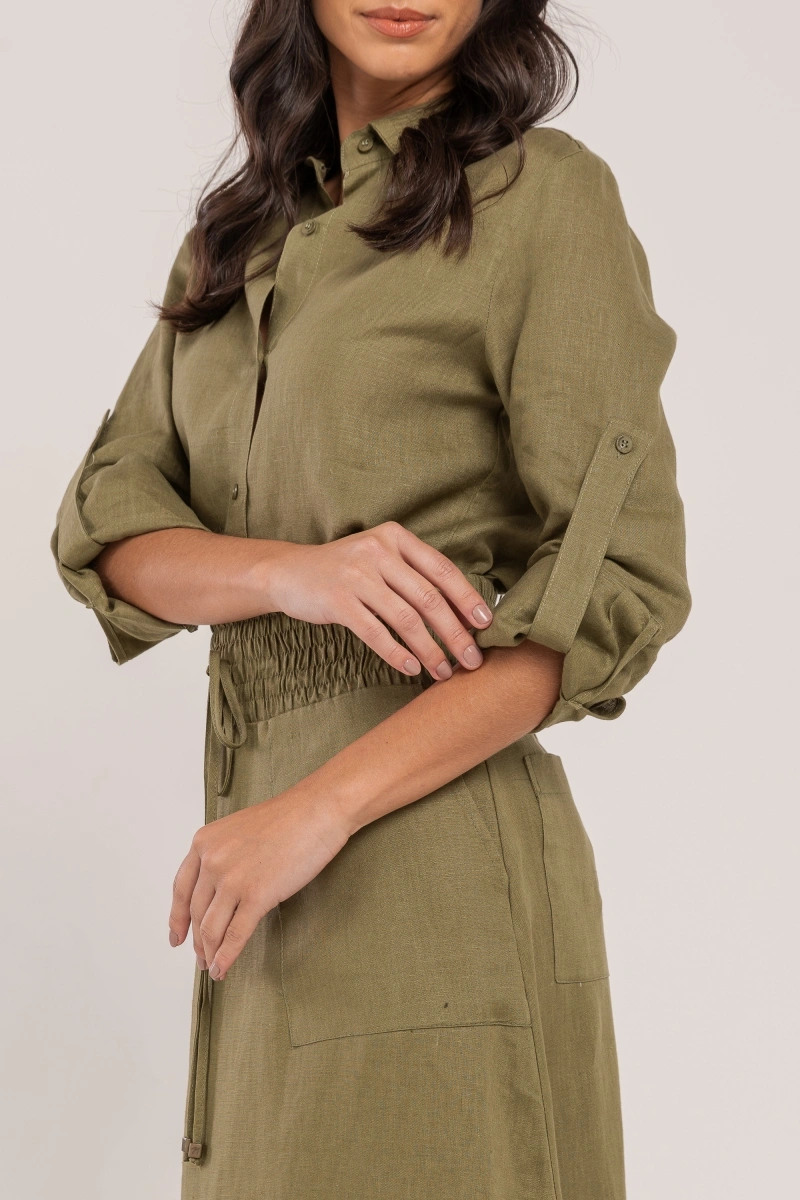 Hidrogênio - CAMISA DE LINHO 100% OLÍVA - 19875391