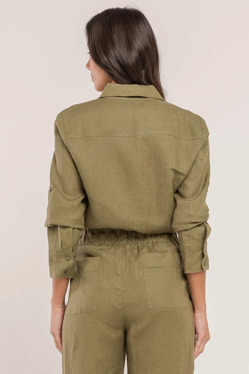 Hidrogênio - CAMISA DE LINHO 100% OLÍVA - 19875391