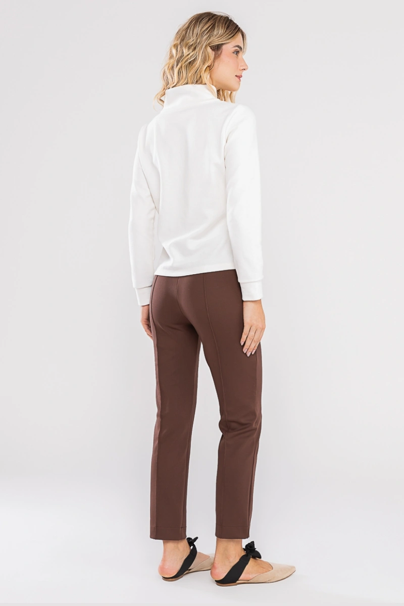 Hidrogênio - CALÇA RETA COM NERVURAS MARROM - 20694031