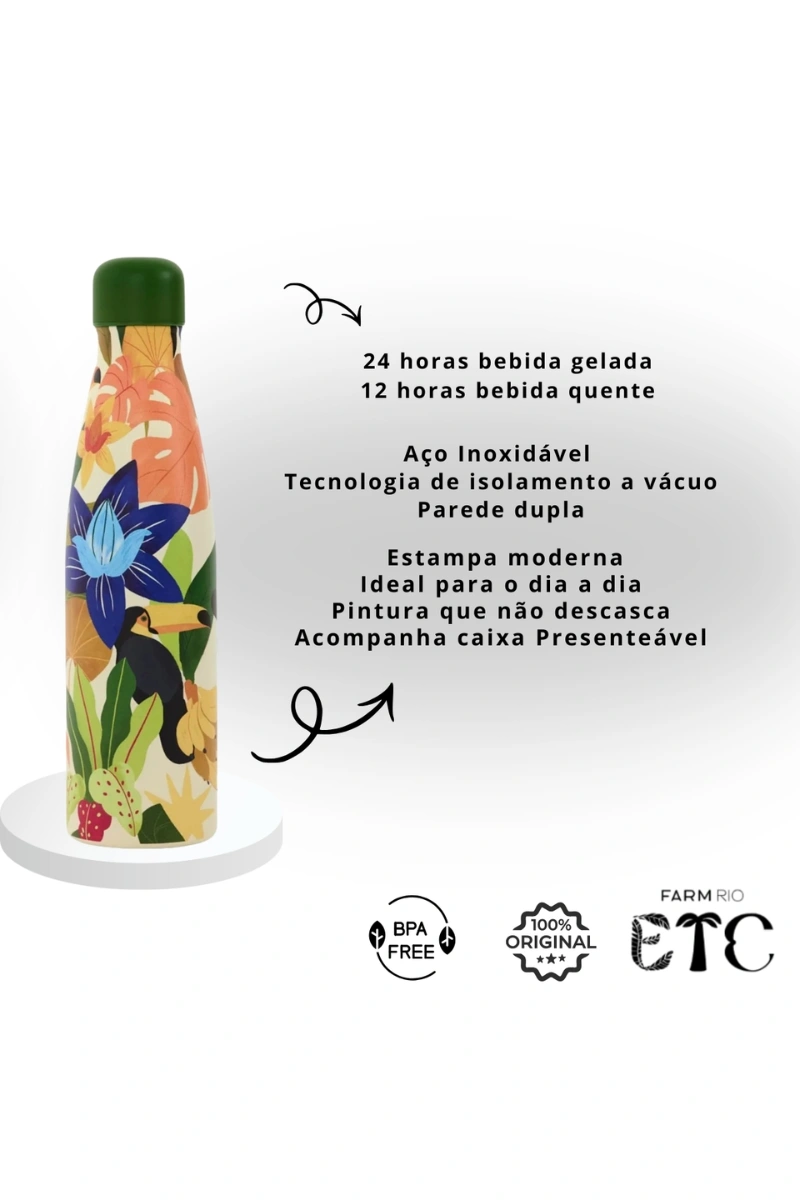 FARM - FARM GLUB 500ML THERMAL BOTTLE BOSSA TUCANO - 78330745