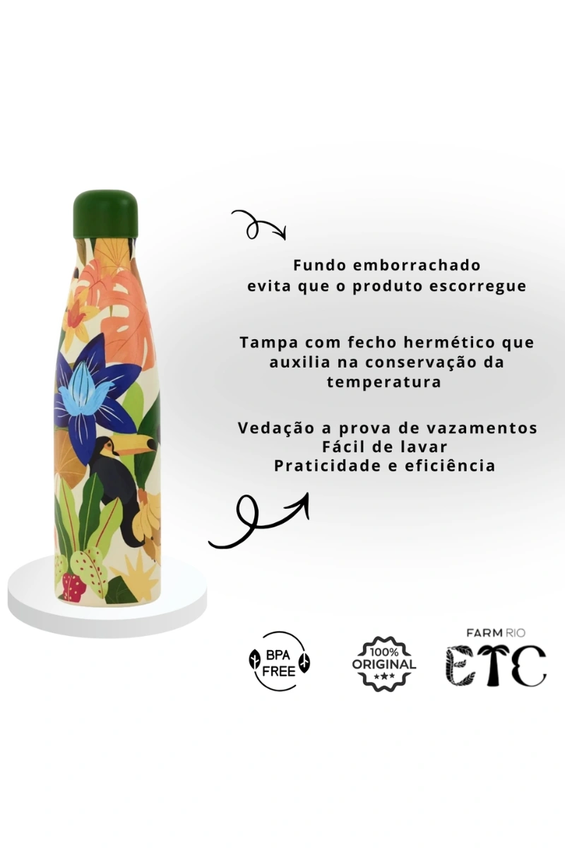 FARM - FARM GLUB 500ML THERMAL BOTTLE BOSSA TUCANO - 78330745
