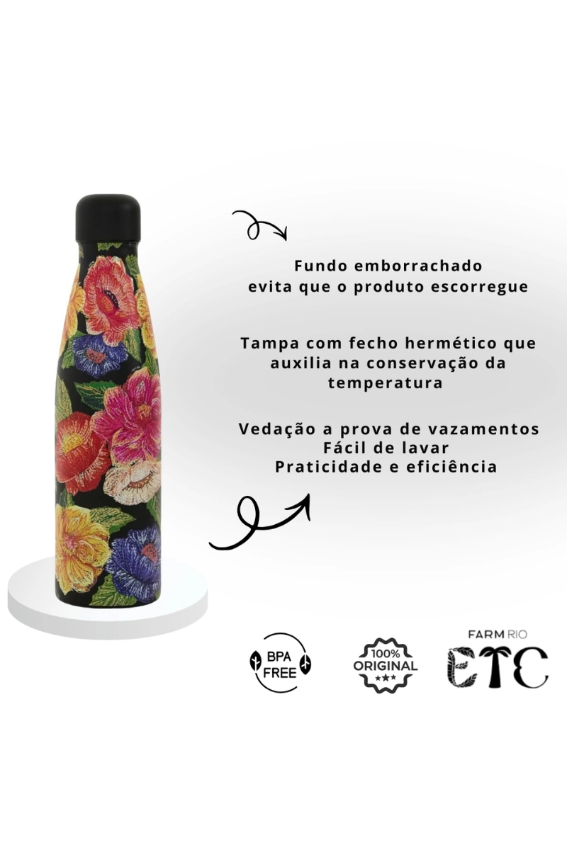 FARM - GARRAFA TERMICA FARM GLUB 500ML FLORAL PARAISO - 78331445