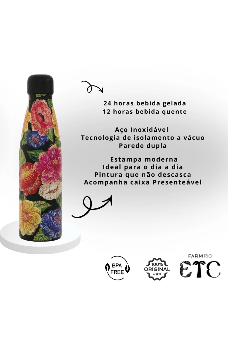 FARM - GARRAFA TERMICA FARM GLUB 500ML FLORAL PARAISO - 78331445