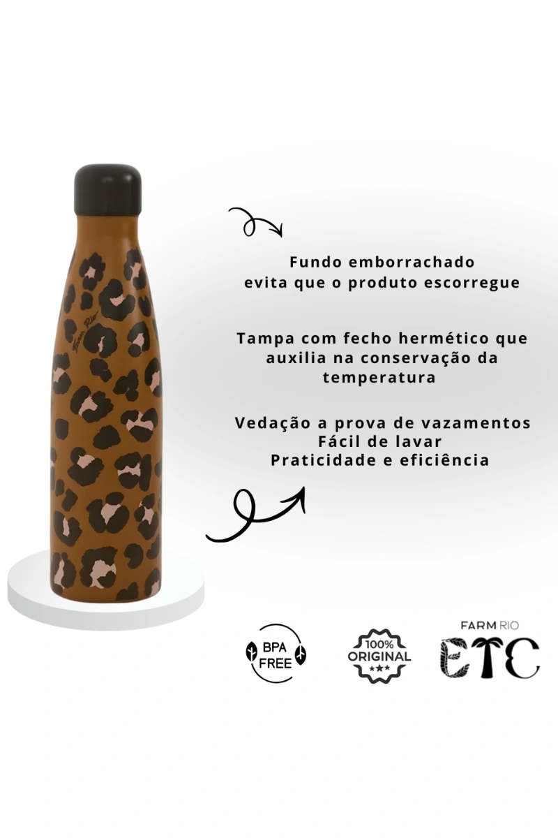 FARM - FARM GLUB 500ML THERMAL BOTTLE TRAVELER ONÇA - 78331545