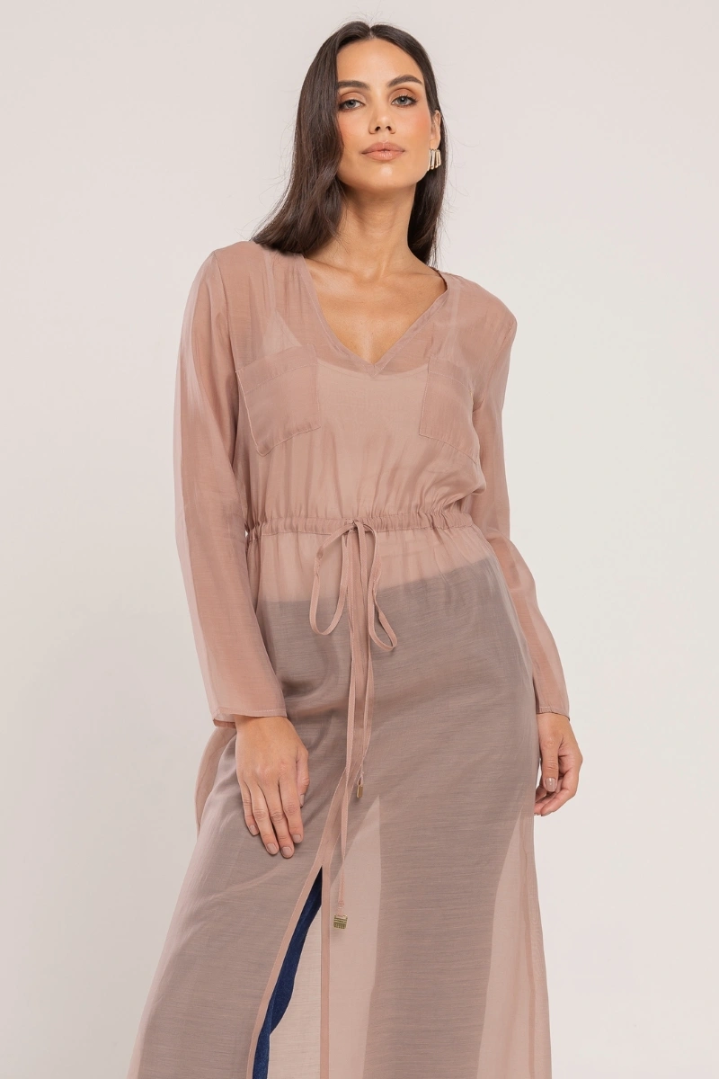 Hidrogênio - VESTIDO MIDI TRANSPARENTE GROOT - 20651586