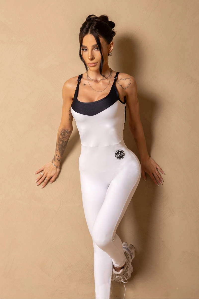 Hipkini - In Motion White Fitness Jumpsuit with pockets - 33331662