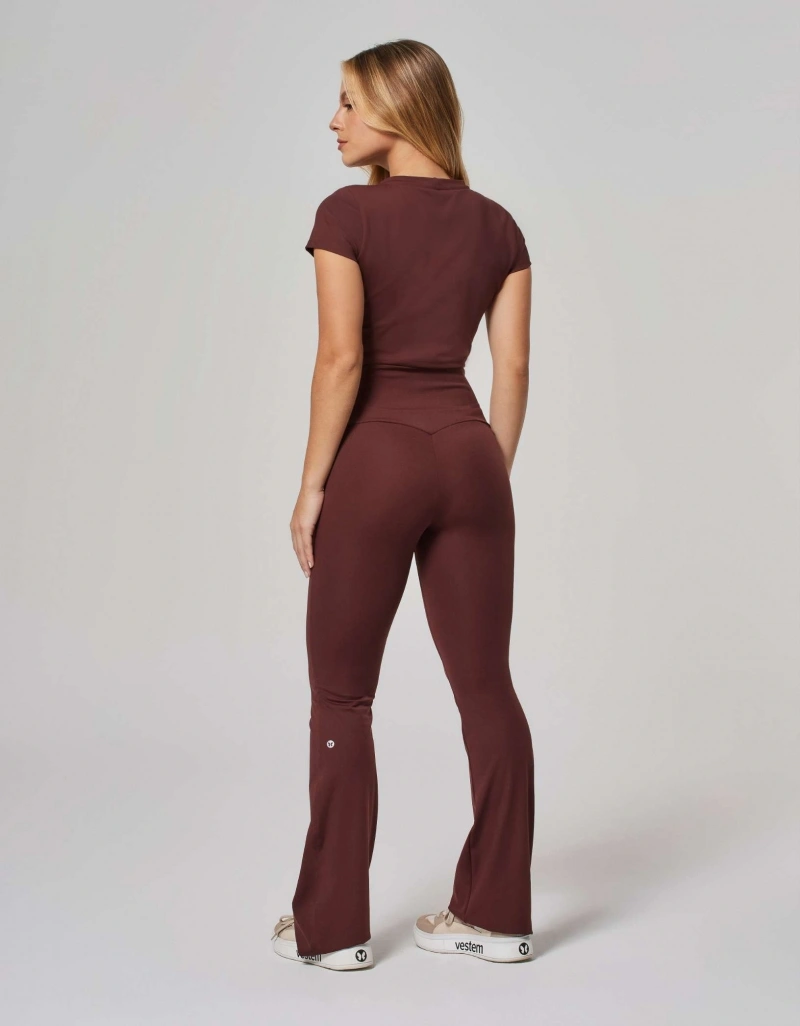 Vestem - Flare Ballerina Shape-Up Pants Ju Brown Leather - BAI112.ESS.C0711