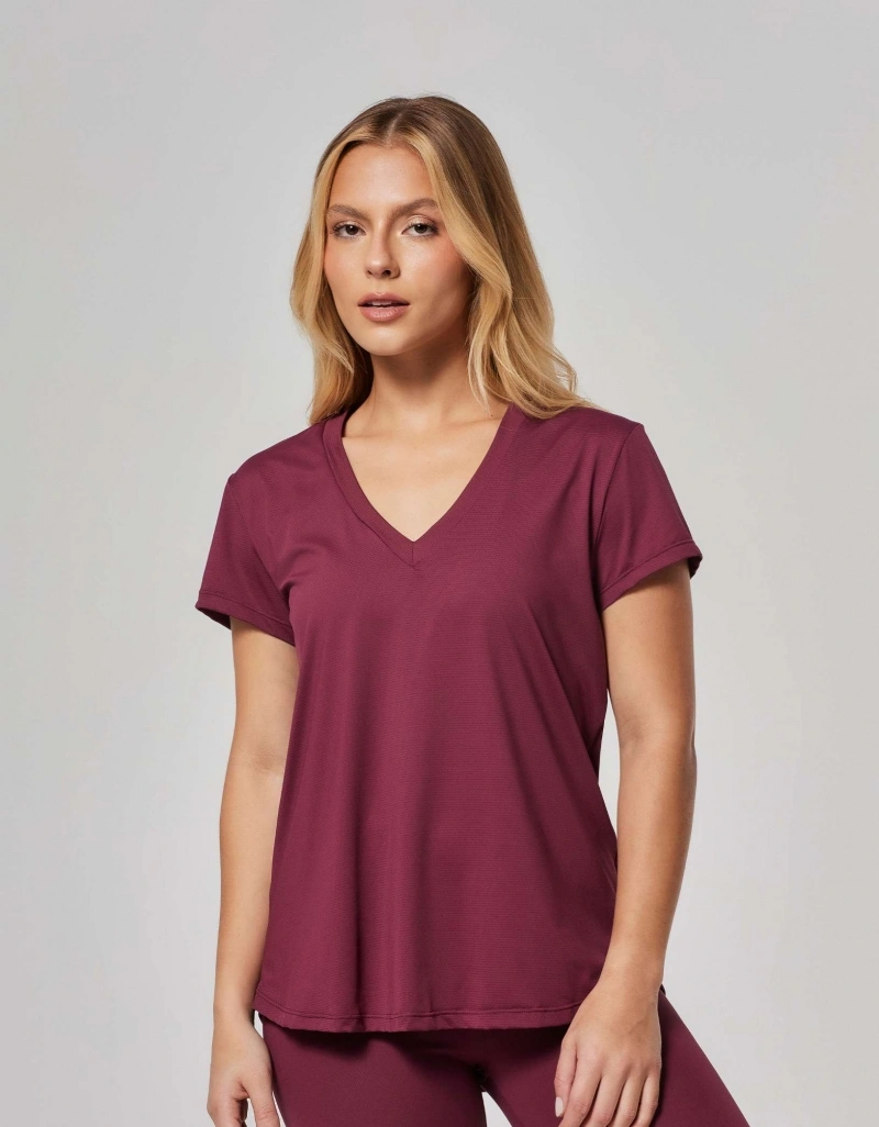 Vestem - Blusa Manga Curta Dry Fit Janice Vermelho Wine - BMC31.ESS.C0667