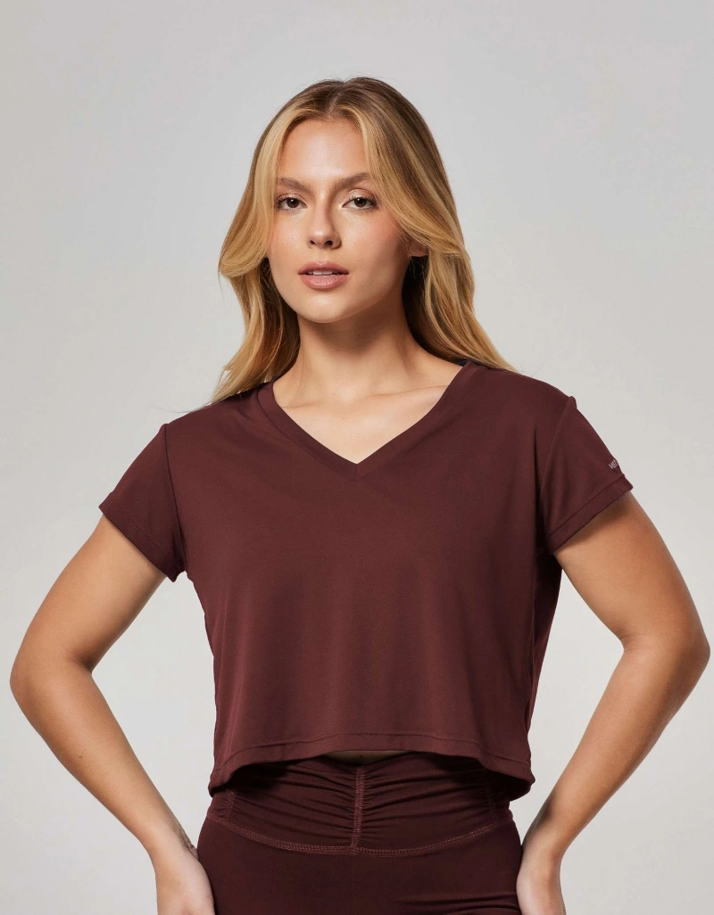 Vestem - Short-Sleeved Dry Fit Shirt, Amber Brown, Leather - BMC625.ESS.C0711