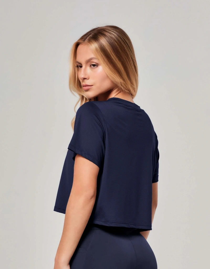 Vestem - Short-sleeved Dry Fit Shirt Aitana Dark Navy - BMC644.ESS.C0173