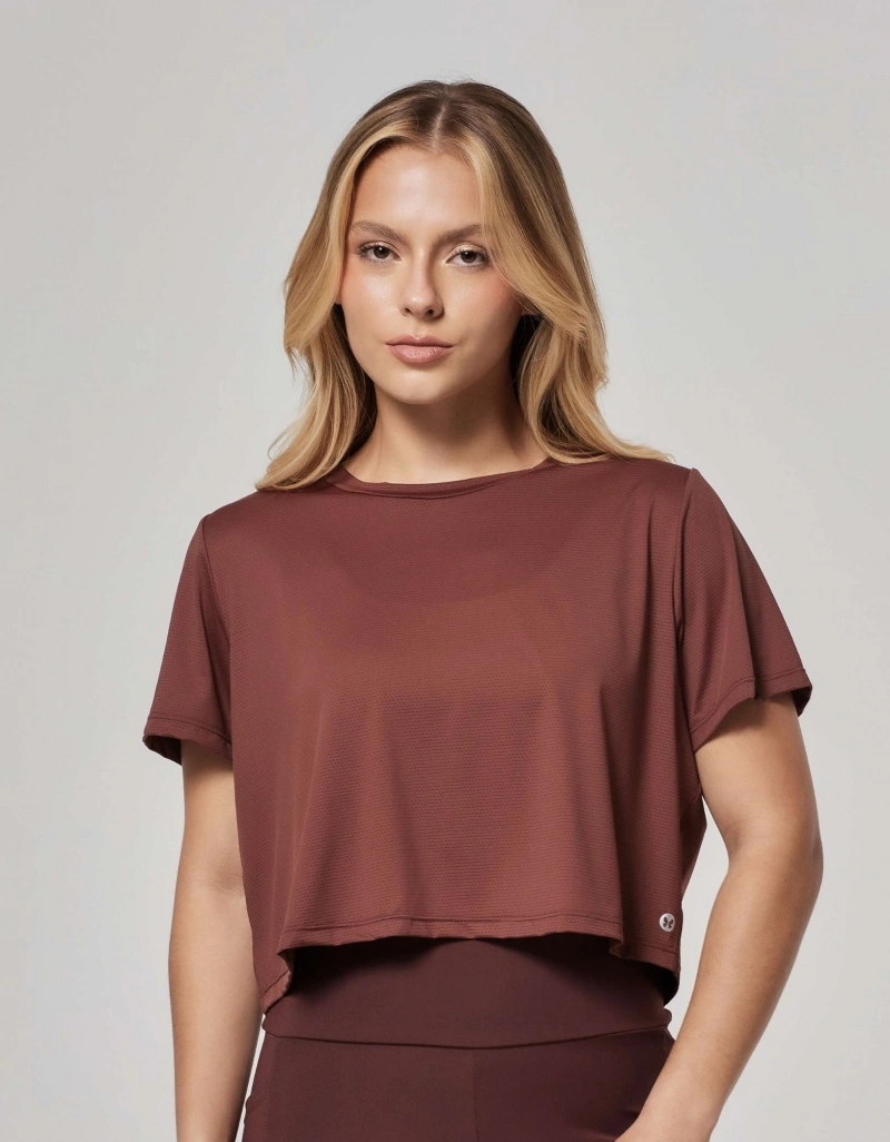 Vestem - Aitana Brown Leather Dry Fit Short Sleeve Shirt - BMC644.ESS.C0711