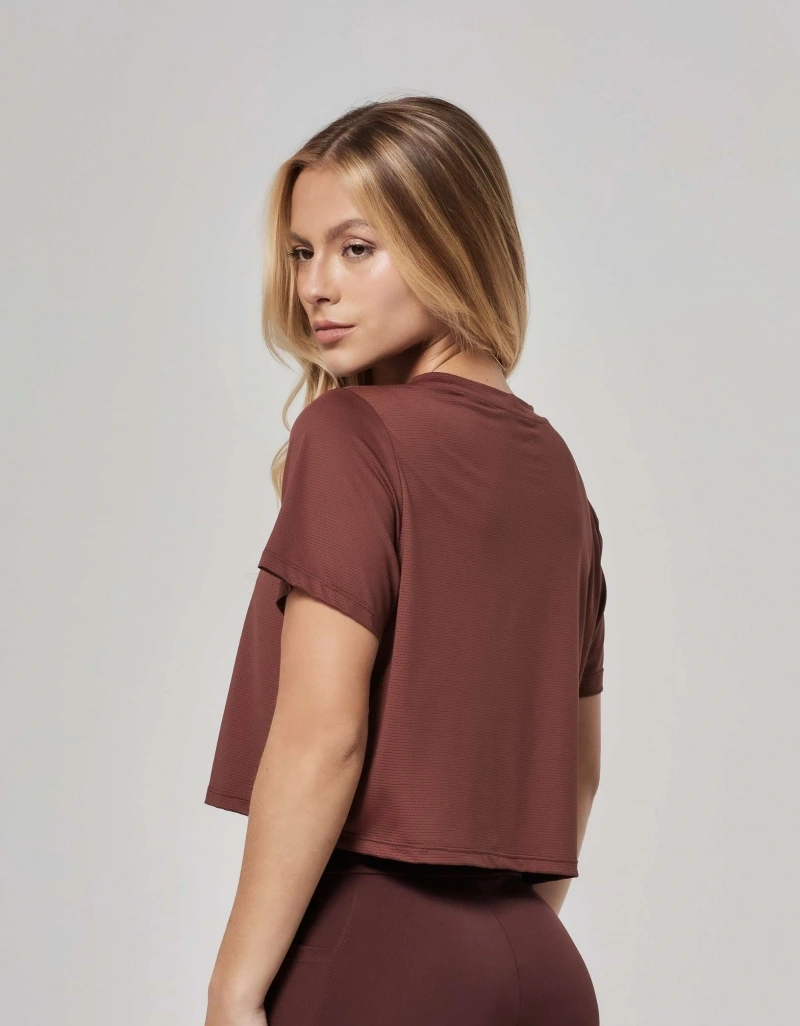 Vestem - Aitana Brown Leather Dry Fit Short Sleeve Shirt - BMC644.ESS.C0711