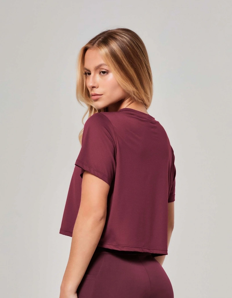 Vestem - Aitana Short Sleeve Dry Fit Shirt, Wine Red - BMC644.ESS.C0667