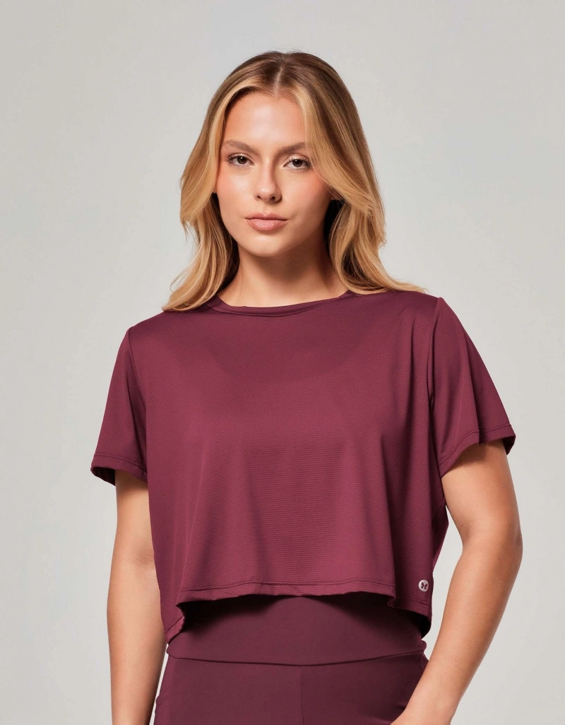 Vestem - Aitana Short Sleeve Dry Fit Shirt, Wine Red - BMC644.ESS.C0667