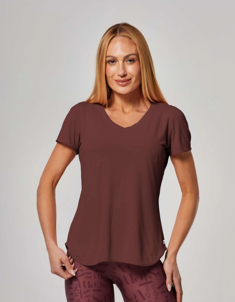 Vestem - Short-Sleeved Dry Fit Zadar Brown Leather Shirt - BMC654.ESS.C0711