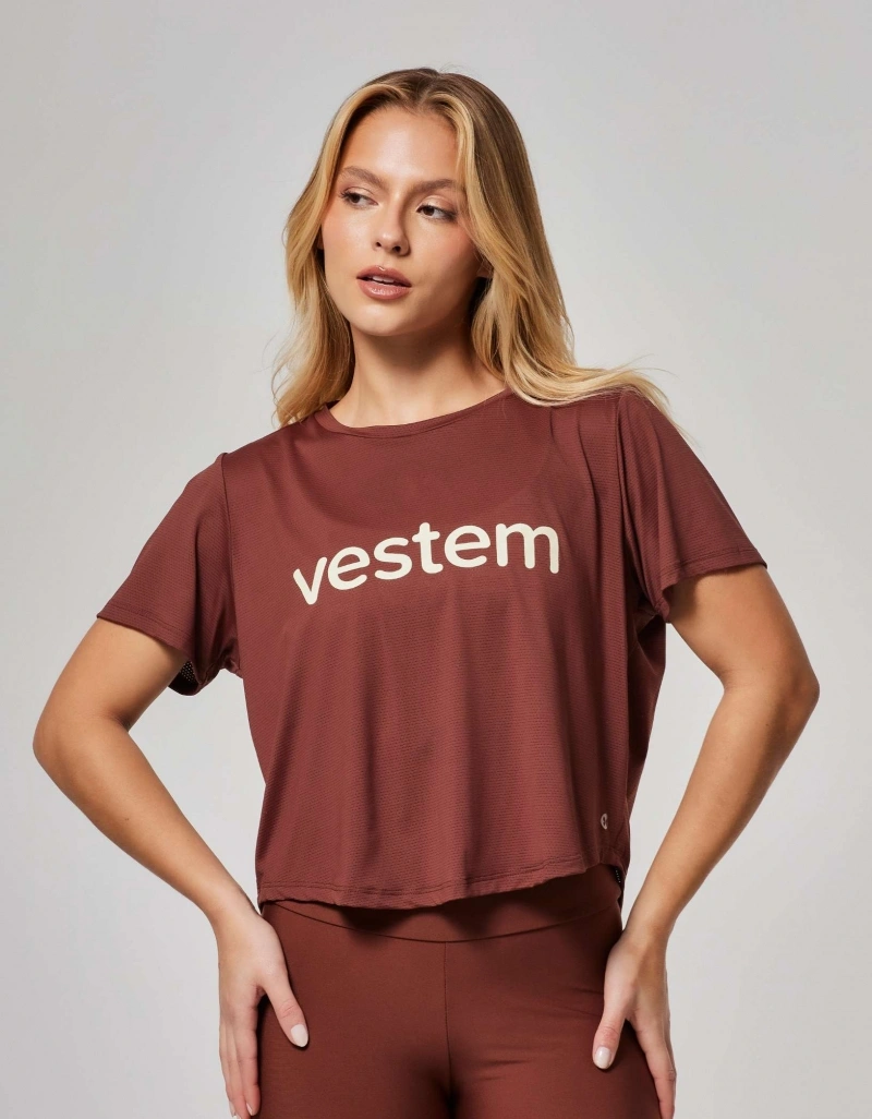 Vestem - Short-sleeved Dry Fit Shirt for Ambassadors, Brown Leather - BMC772.ESS.C0711