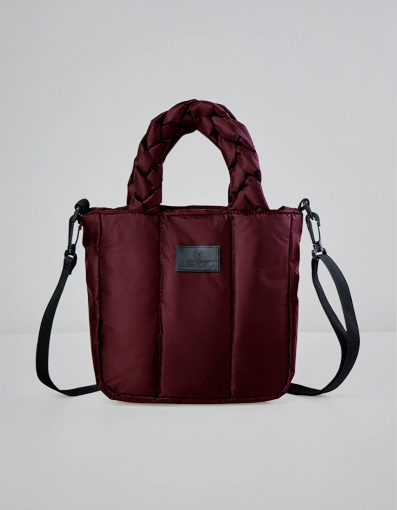 Vestem - Mini Hand Bag with Mameshssê Braid in Barolo Red - BOL67.C0663