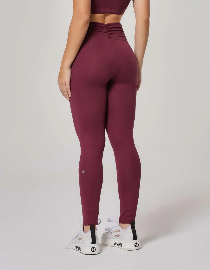 Vestem - Wine Red Leggings with Ruffled Waistband - FS11.ESS.C0667