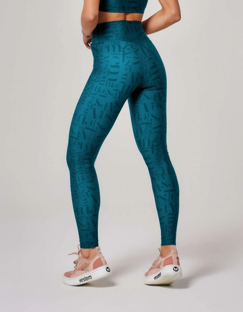 Vestem - Legging Shape Up Logomania Myst Vestem Verde Esmeralda - FS1372.ESS.E1380.O26