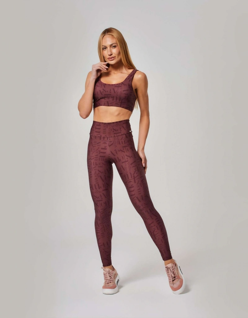 Vestem - Leggings Shape Up Logomania Myst Vestem Barolo Red - FS1372.ESS.E1381.O26