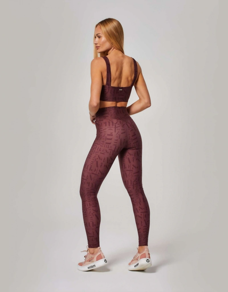 Vestem - Leggings Shape Up Logomania Myst Vestem Barolo Red - FS1372.ESS.E1381.O26