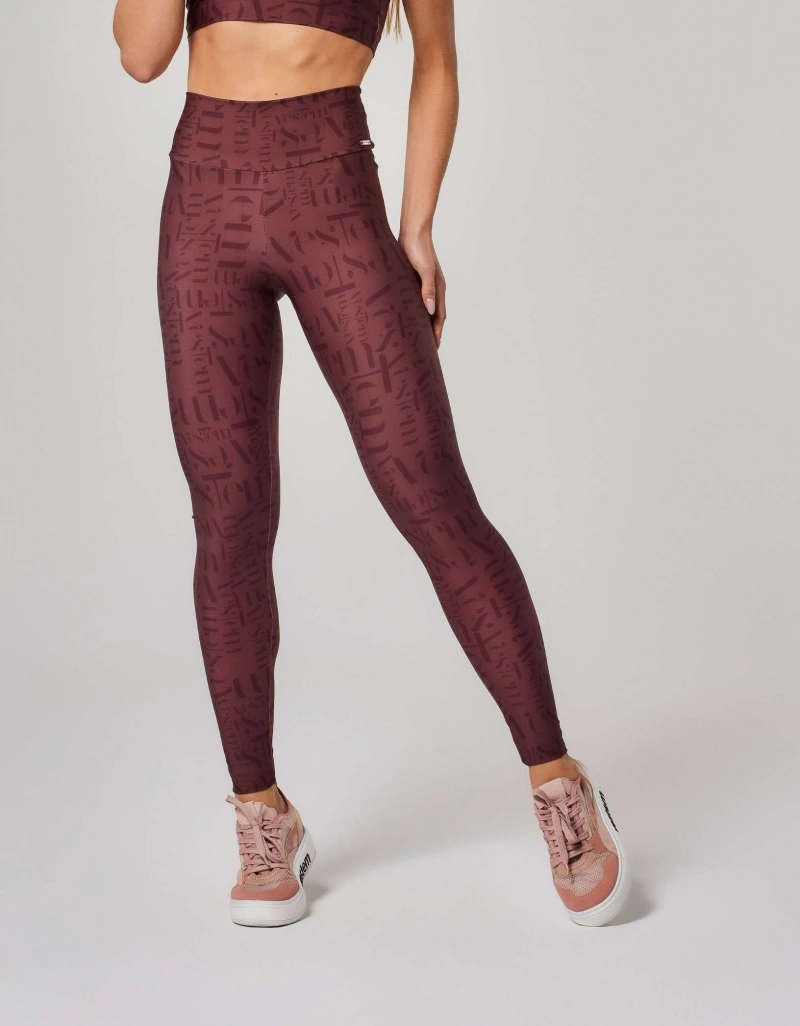 Vestem - Leggings Shape Up Logomania Myst Vestem Barolo Red - FS1372.ESS.E1381.O26