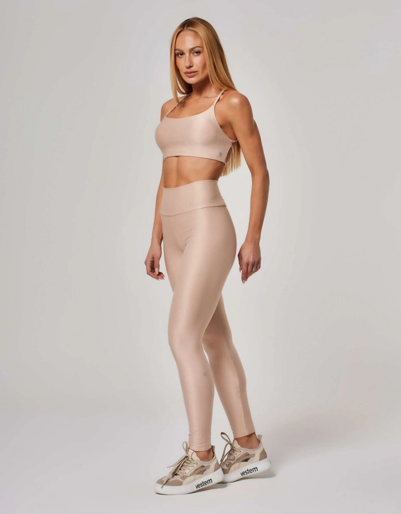 Vestem - Beige Egypt Shine Leggings with Pockets - FS1554.ESS.C0438