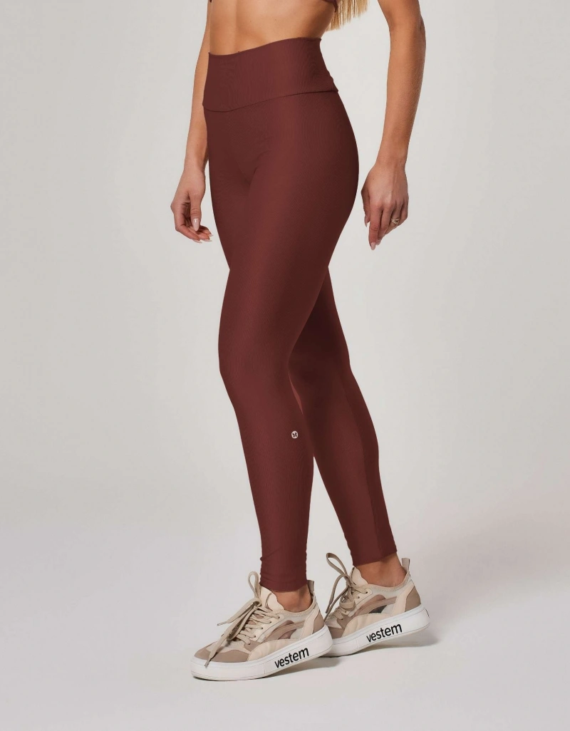Vestem - Sepia Brown Shine Leggings with Pockets - FS1554.ESS.C0697