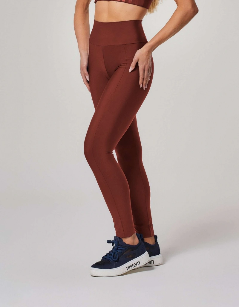 Vestem - Leggings with Pocket and Silk Calm Espresso Brown - FS1559.ESS.C0685