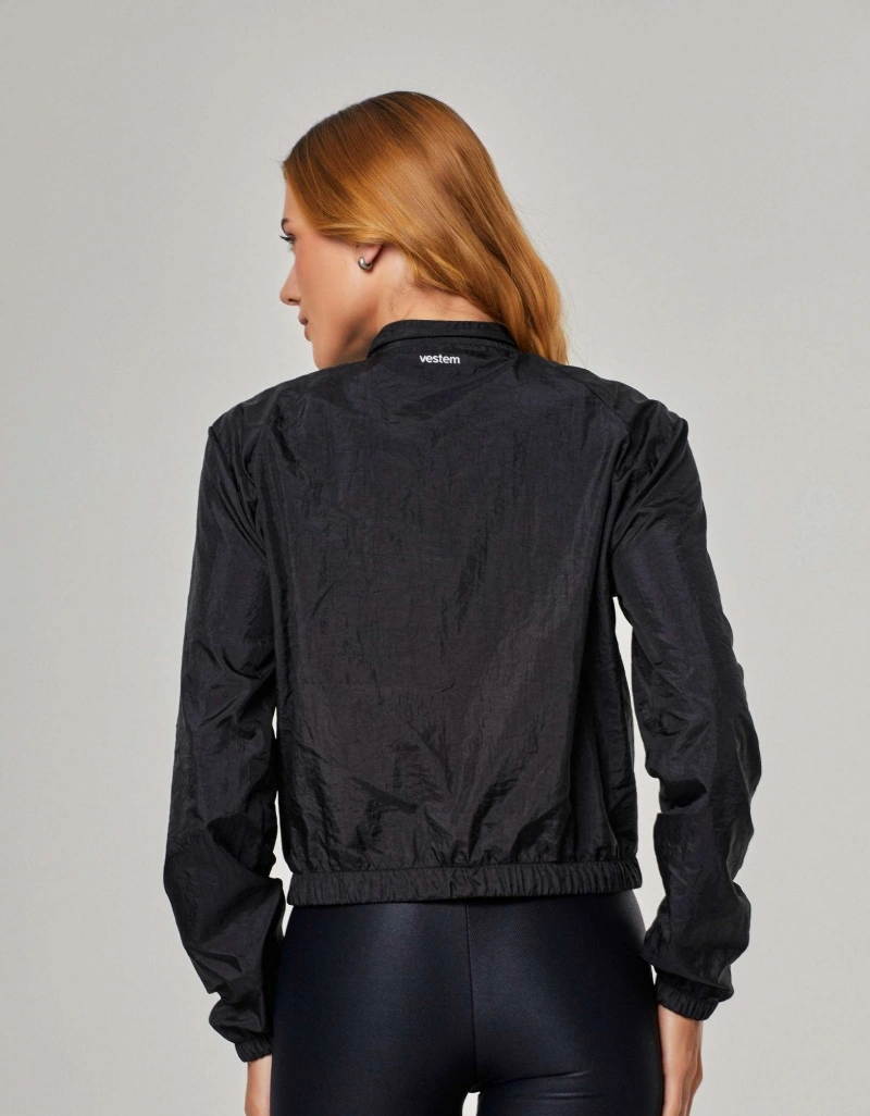 Vestem - Shine Black Windromperer Jacket - JAC284.ESS.C0002