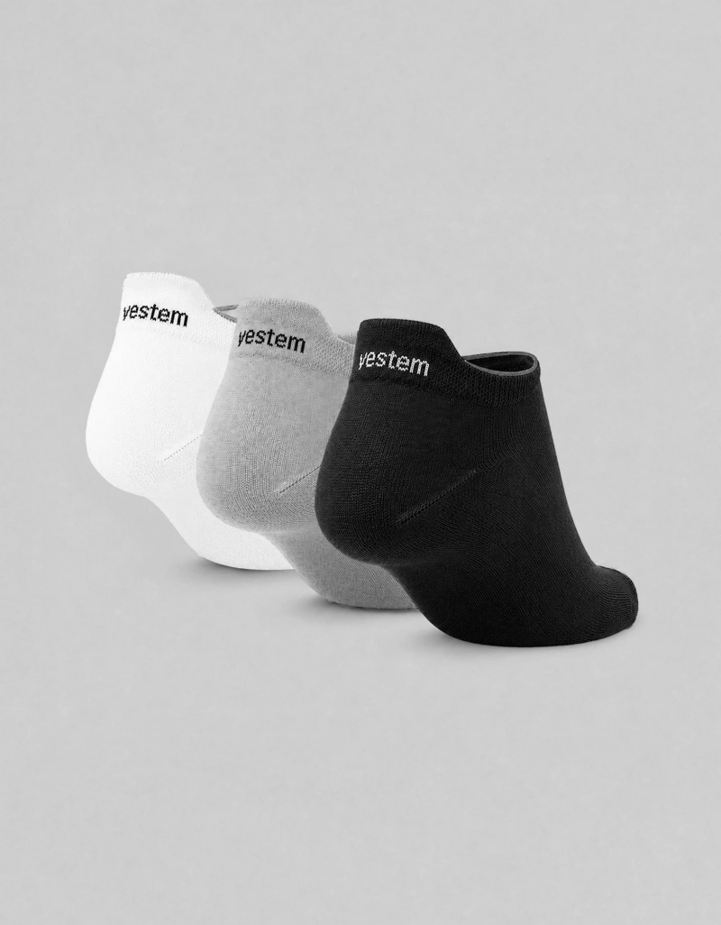 Vestem - Kit of 3 Socks with Pull Tabs, Vestem White, Black and Mixed Colors - KITMEI21.C0178