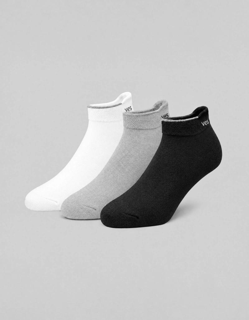 Vestem - Kit C/3 Meia Puxador Vestem Branco e Preto e Mescla - KITMEI21.C0178