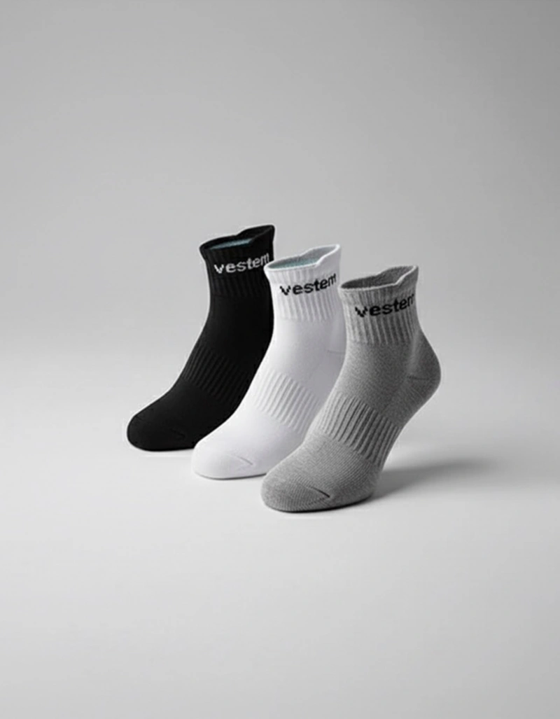 Vestem - Kit of 3 Socks with Pull Tabs, Vestem White, Black and Mixed Colors - KITMEI21.C0178